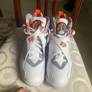 white and orange 8s